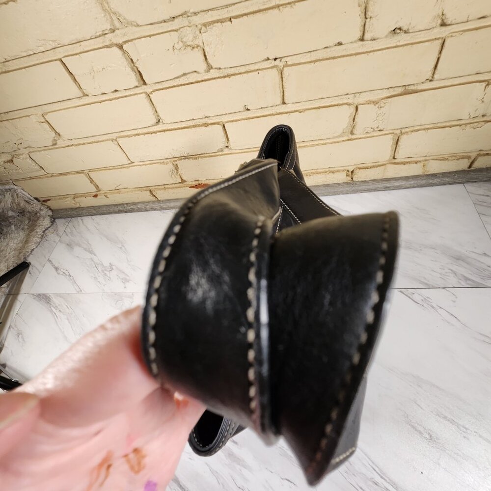 Euc Vintage Coach Black Saffiano Leather Handbag Tote Purse - Picture 3 of 10